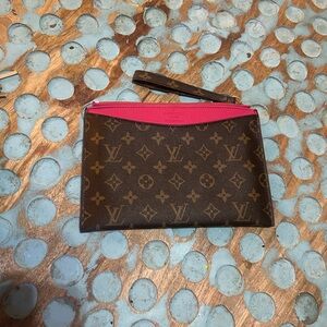 Large Brown and Pink Designer Clutch